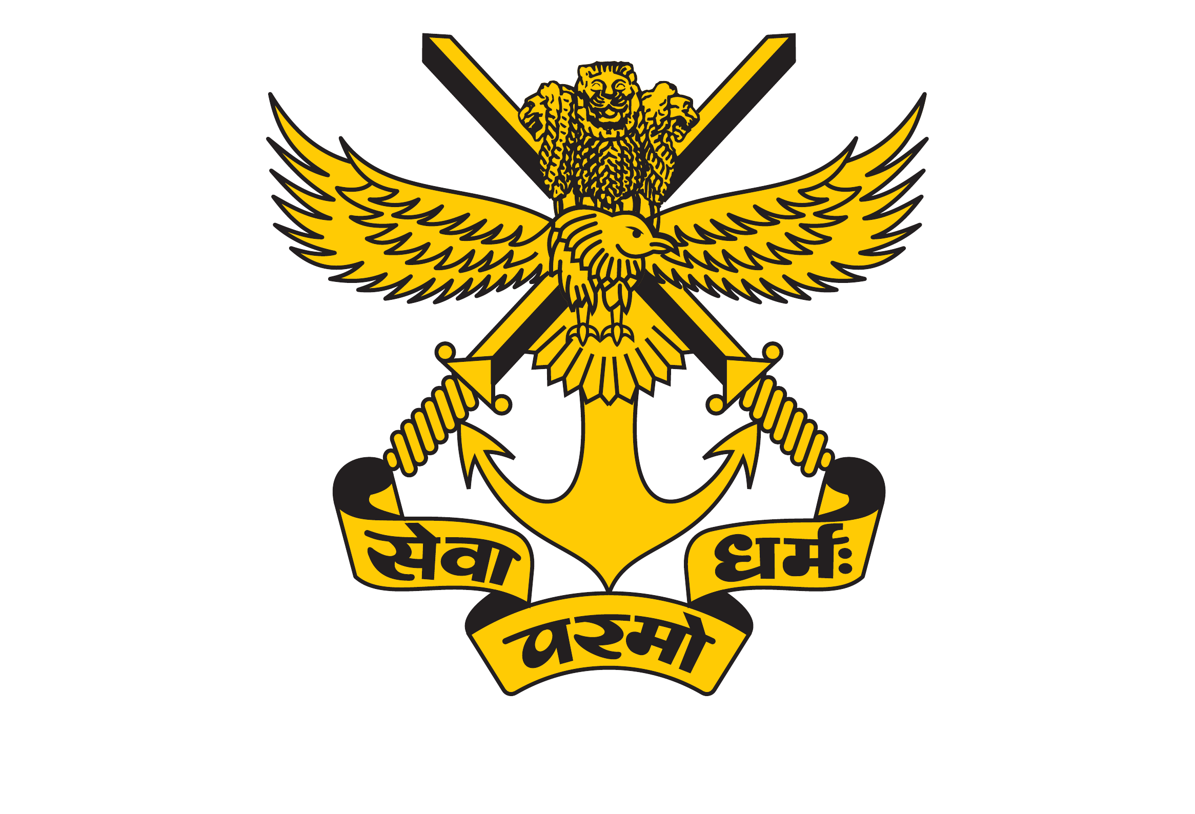 National Defence Academy crest — Sewa Parmo Dharma